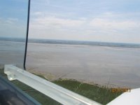 Nordsee 2017 (234)  Nach dem Start von Norderney im Querabflug mit Blick aufs Wattenmehr, im Hintergrund die Kste von Niedersachsen